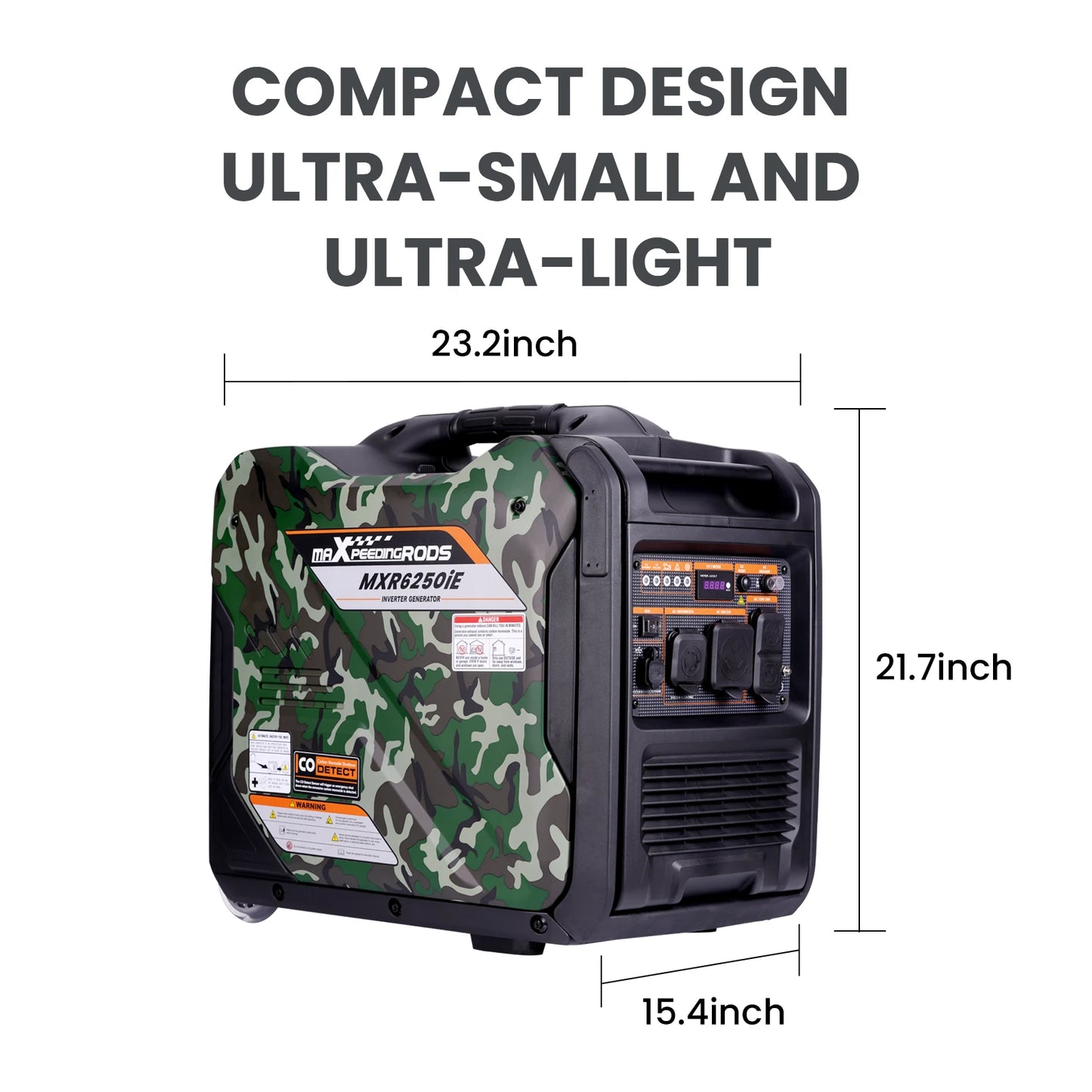 Inverter Generator 5.0KW Overload Protection AC DC USB Outlet Suitcase Generator