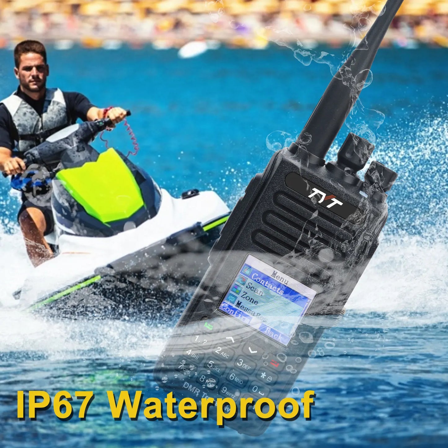10W GPS IP67 Waterproof Record VHF UHF Dual Band Walkie Talkie