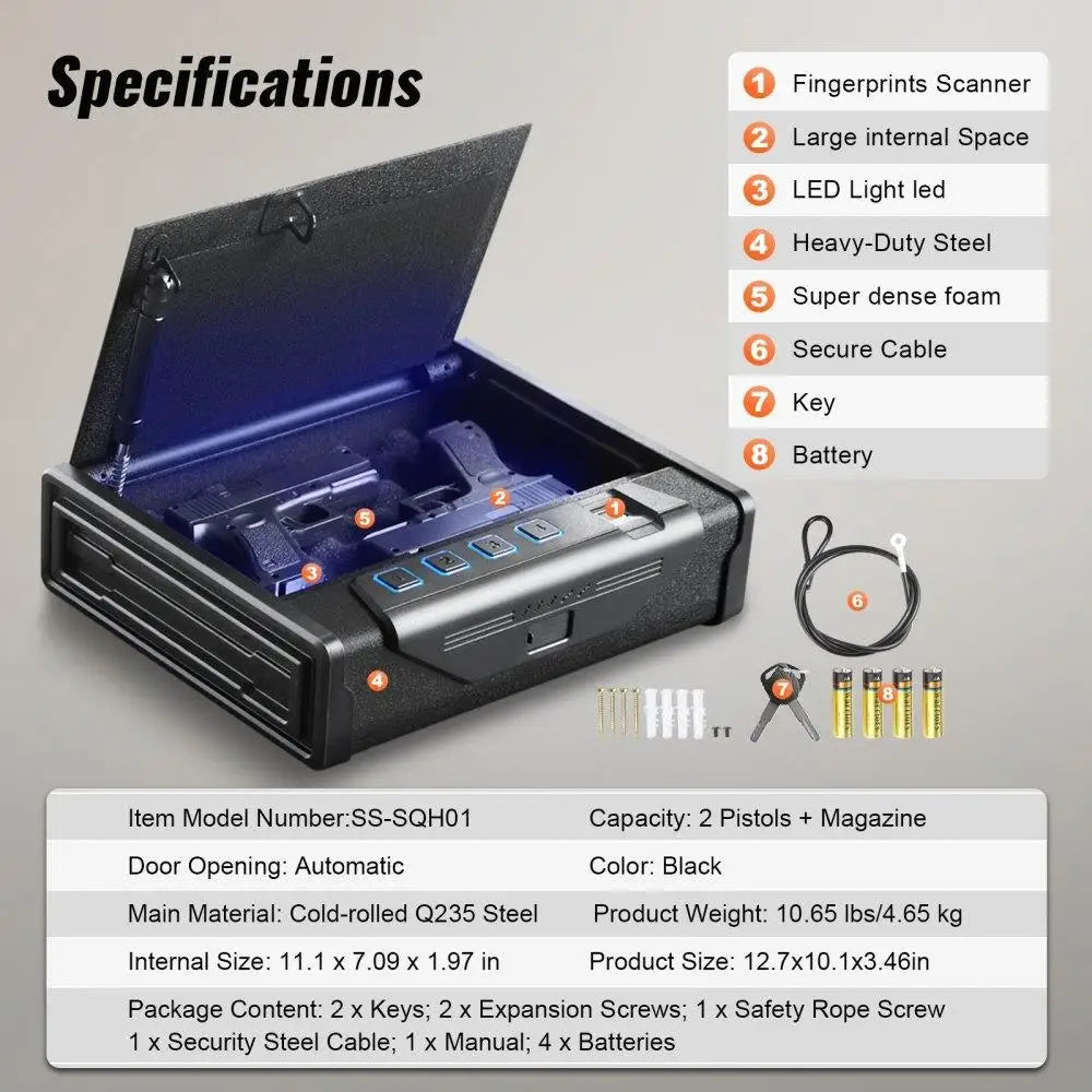 Quick Access Biometric Handgun Safe