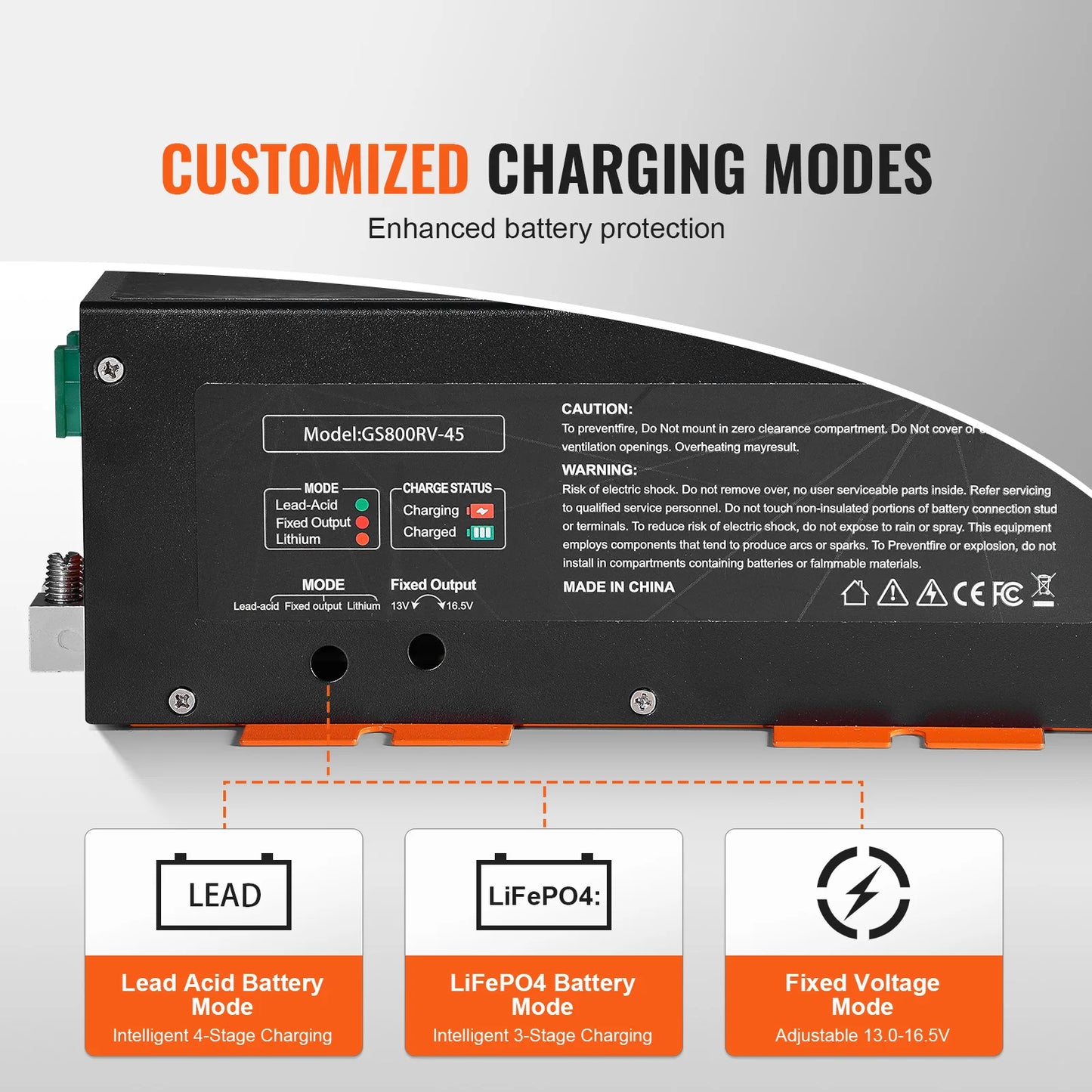 RV Converter 110V AC to 12VDC 4Stage Smart Charging 13V to 16.5V