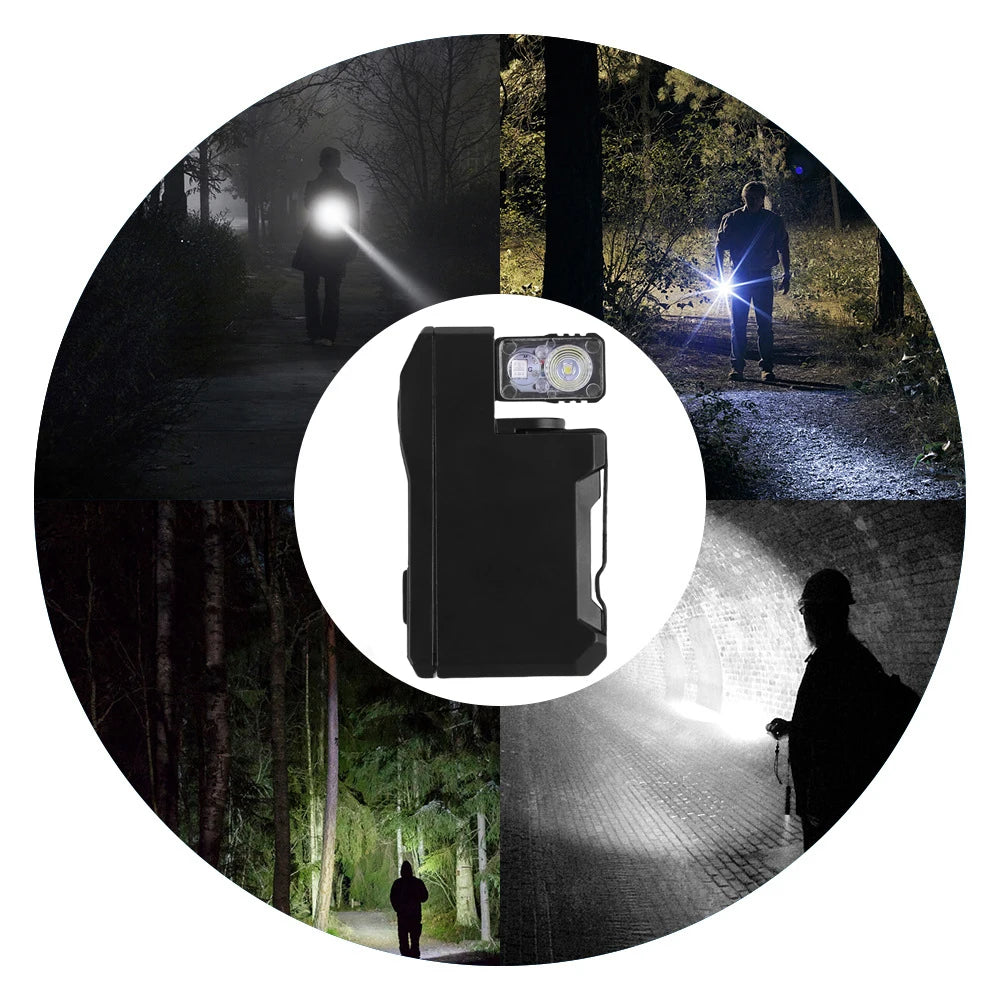 Rechargeable Mini Flashlight with RGB Light Magnetic Keychain