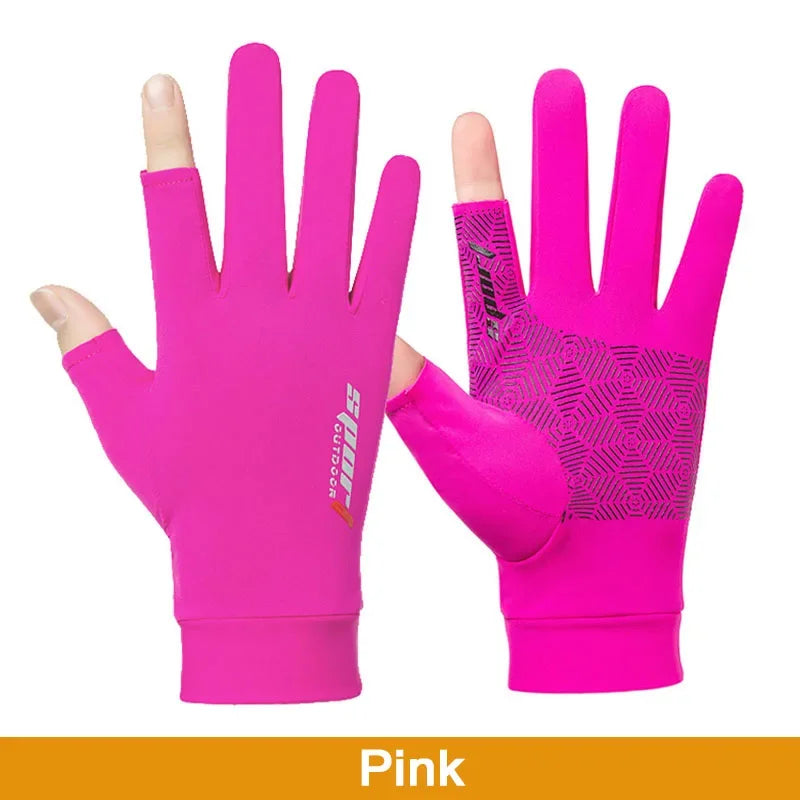 Ice Cool Anti-UV Men Women Fishing Gloves