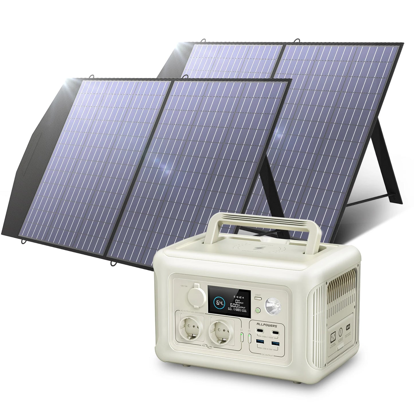 Portable Power Generator Station with Portable Solar Panel (option)