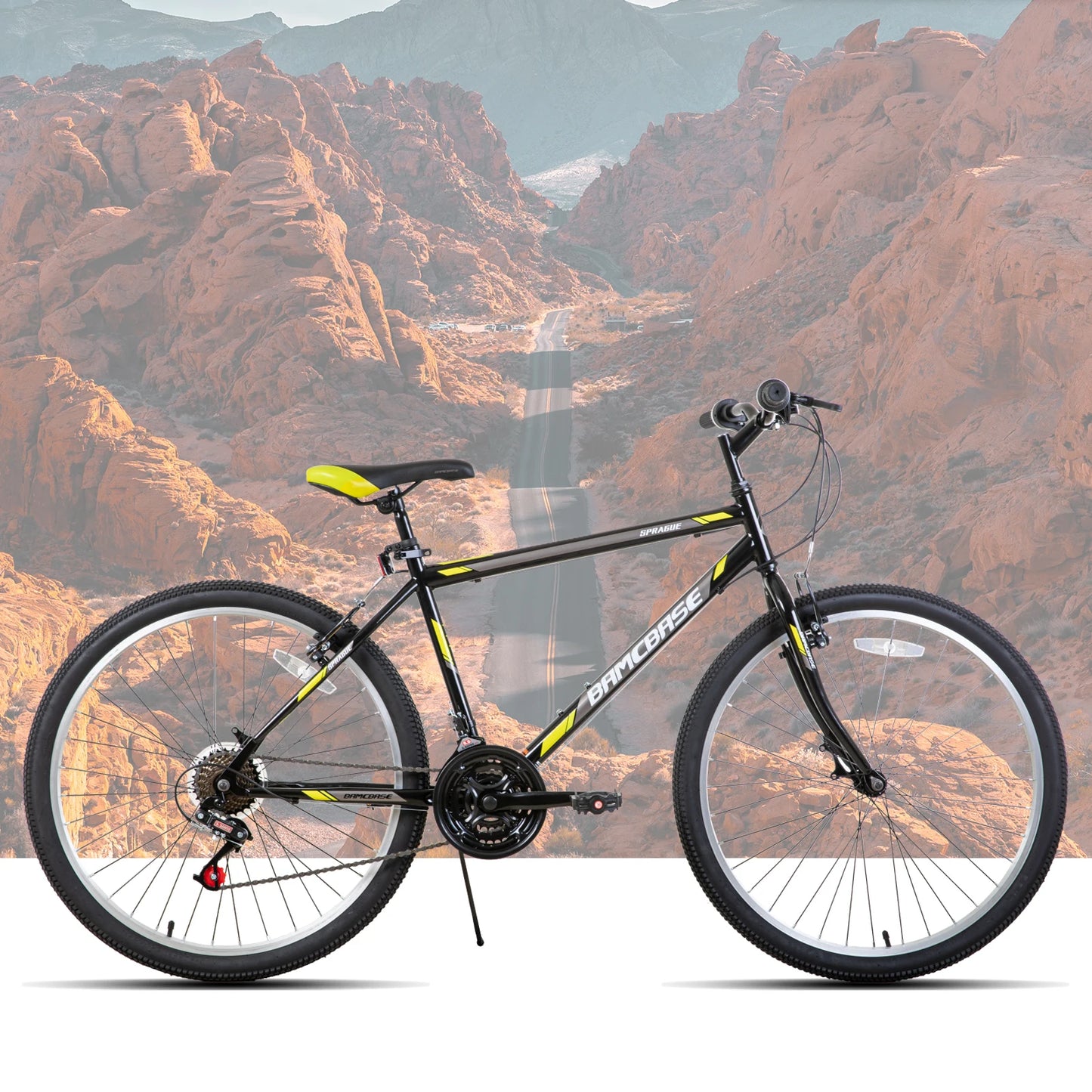 Mountain Bike for Men Women, 21 Speeds High-Carbon Steel Frame