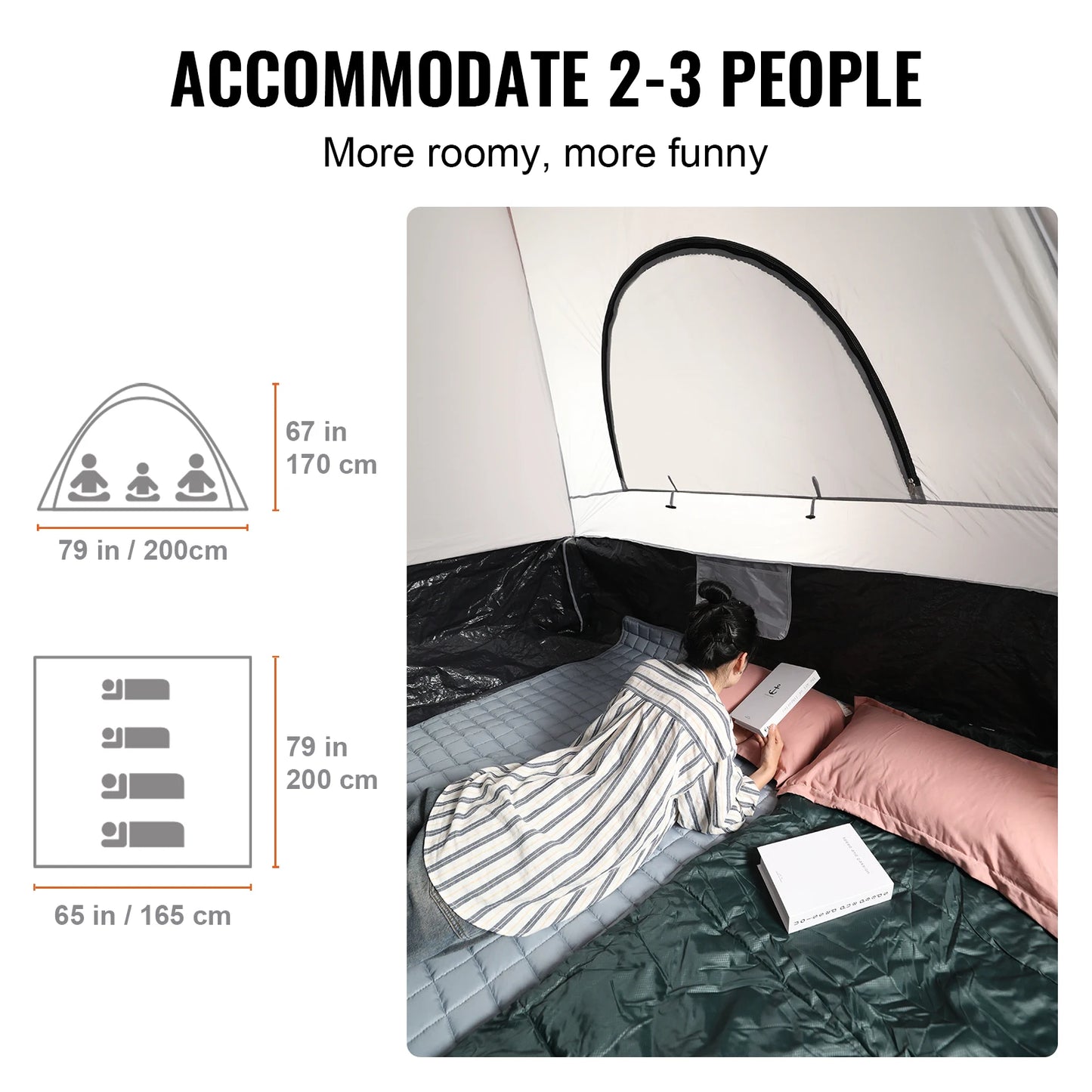 Waterproof Double Layer Truck Bed Tent with Rain Layer 6.4-6.7'/5.5-6'