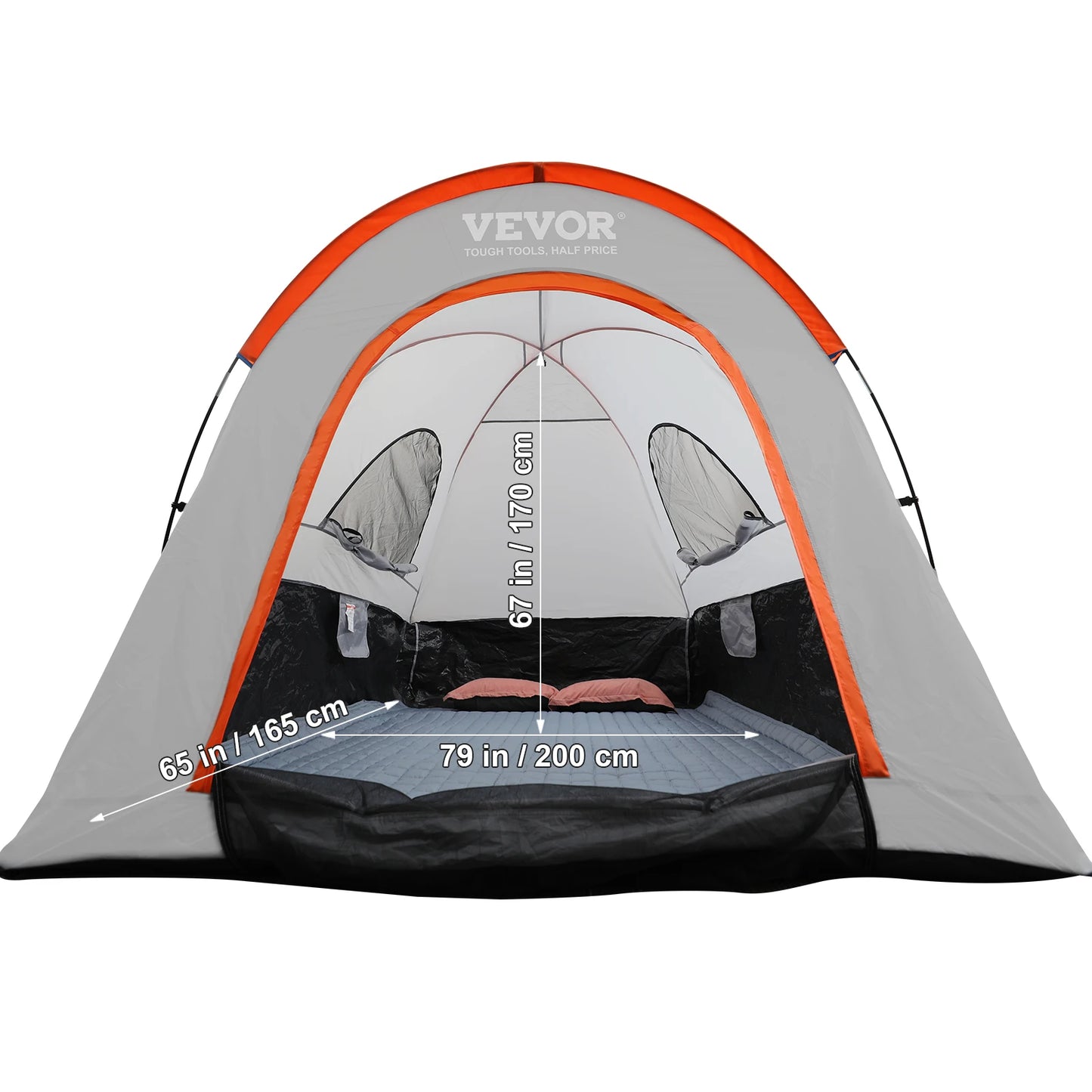 Waterproof Double Layer Truck Bed Tent with Rain Layer 6.4-6.7'/5.5-6'