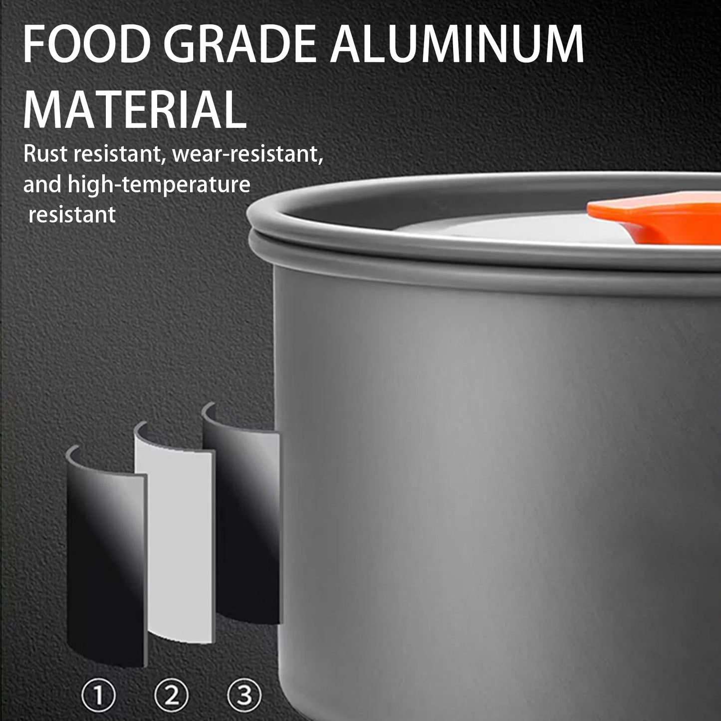 3pcs Portable Camping Cookware Set