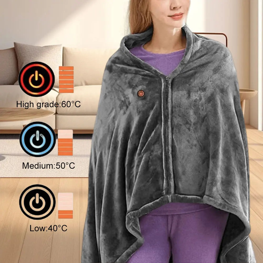 USB Electric Heated Fleece Blanket 3 Heating Levels