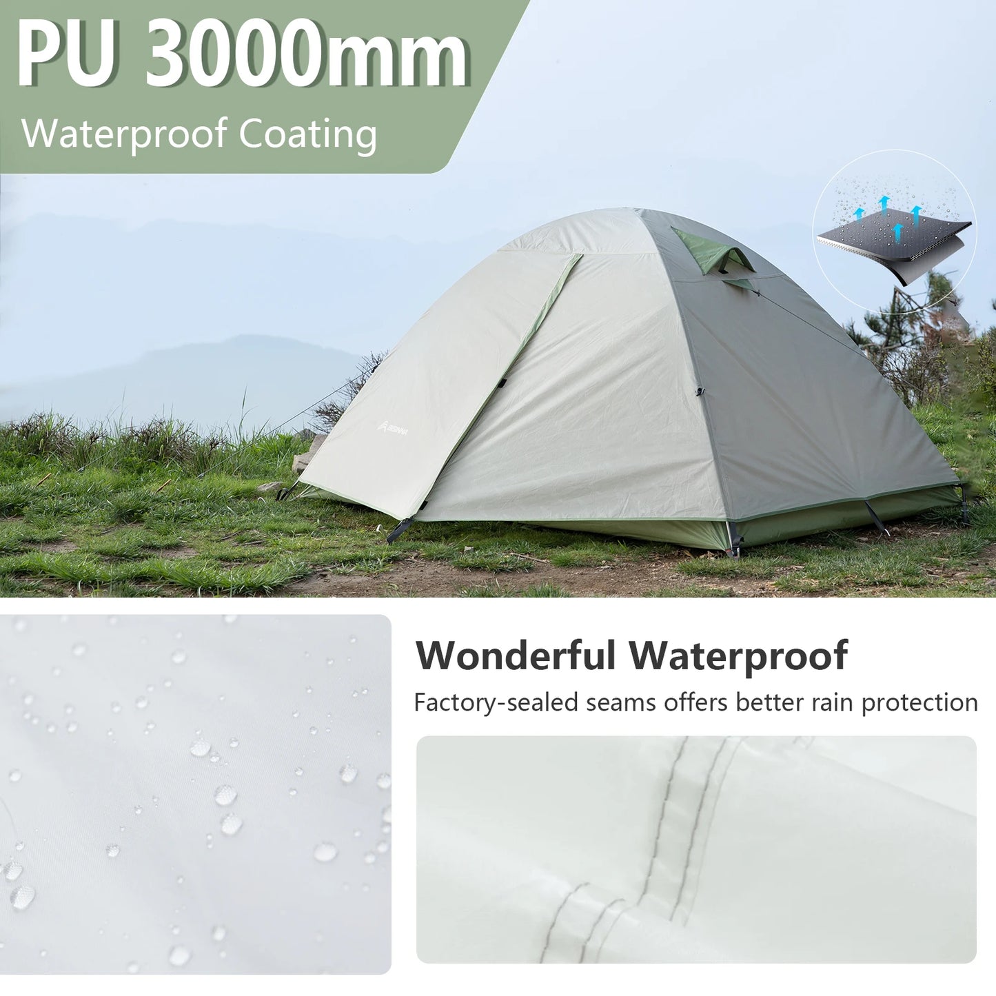 Ultralight 2 Person Double Layer Waterproof Portable Tent