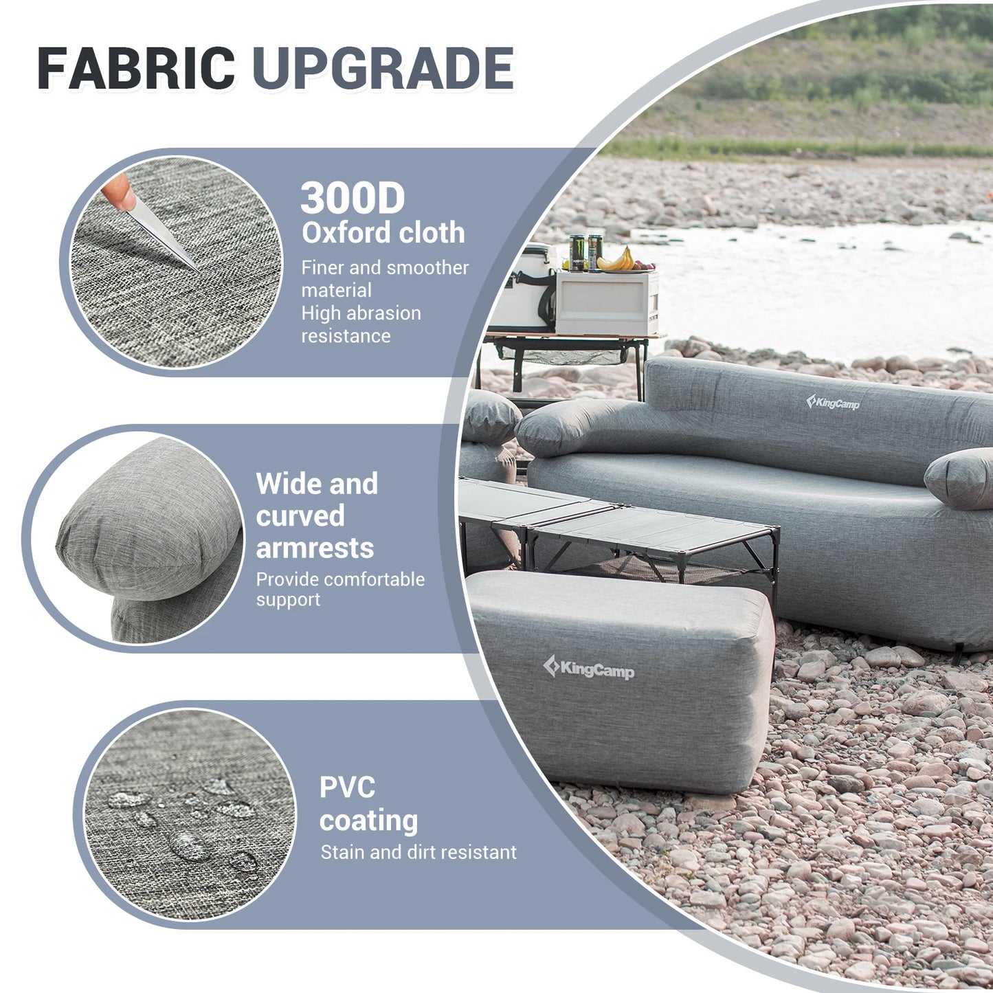 Portable Double Air Couch, Outdoor Air Beach Couch Inflatable Lounger for Camping, Picnics, and Beach Games