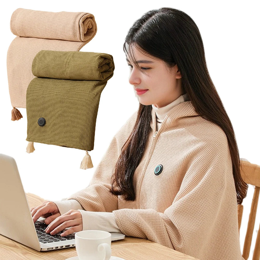 Wearable USB Heated Blanket Shawl 3 Heating Levels