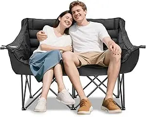 Oversized Heavy Duty Portable Padded Folding Loveseat