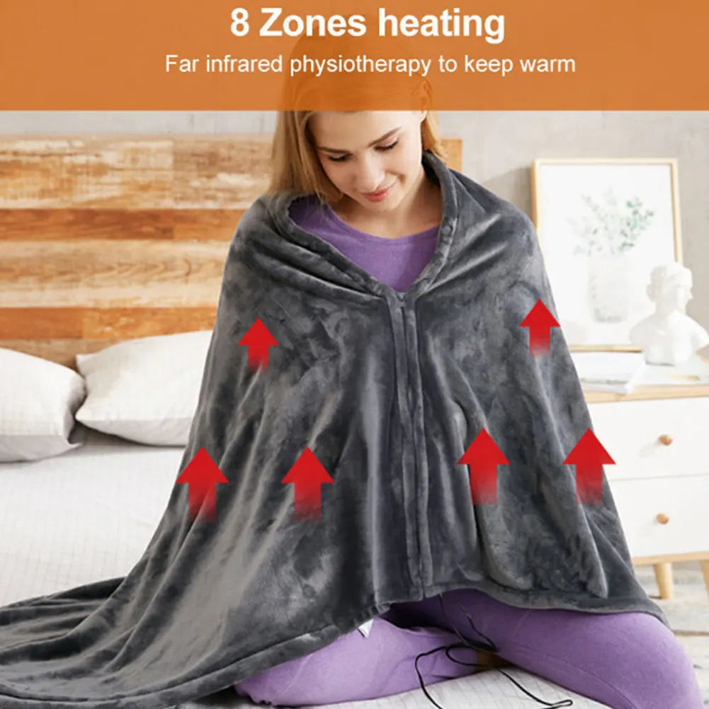 USB Electric Heated Fleece Blanket 3 Heating Levels