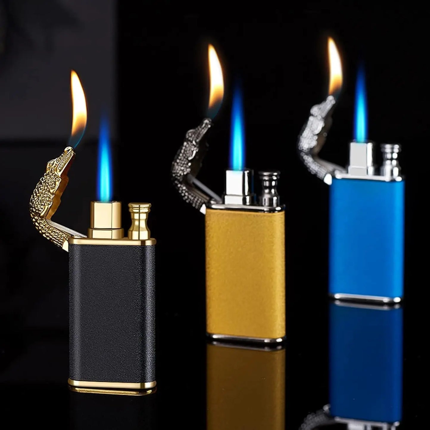 Cool Magic Crocodile Dual Flame Windproof Torch Lighter