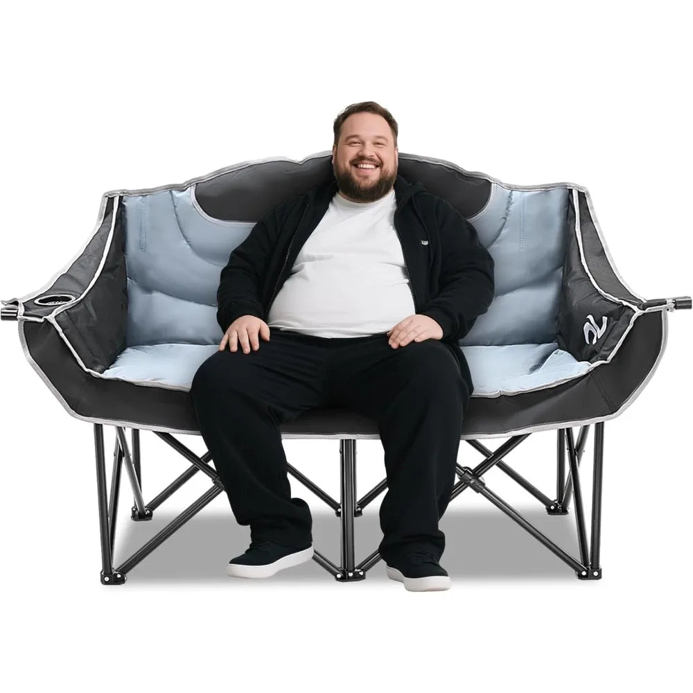 Oversized Heavy Duty Portable Padded Folding Loveseat