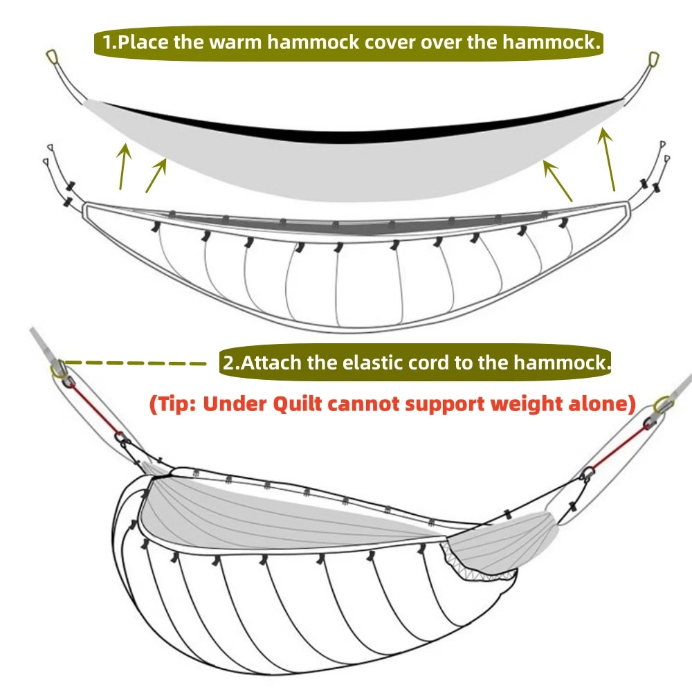 Single Insulated Under Blanket Hammock Sleeping Bag