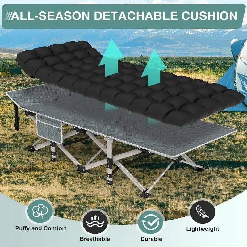 Heavy-Duty Portable Cot Bed with Mattress