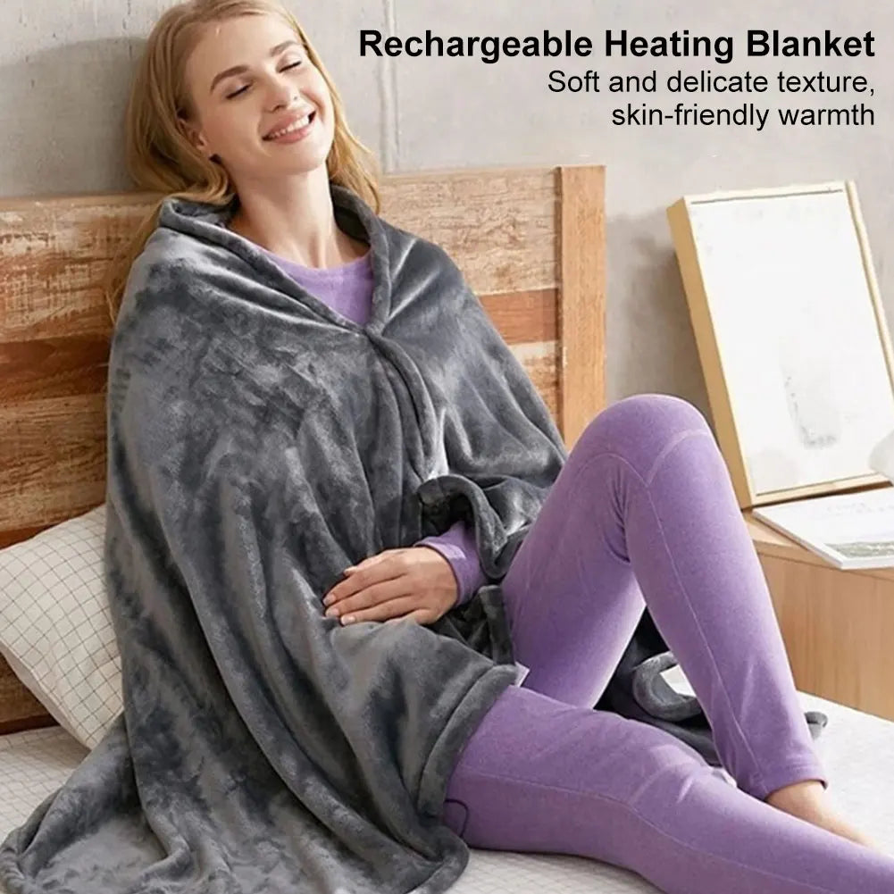 USB Electric Heated Fleece Blanket 3 Heating Levels