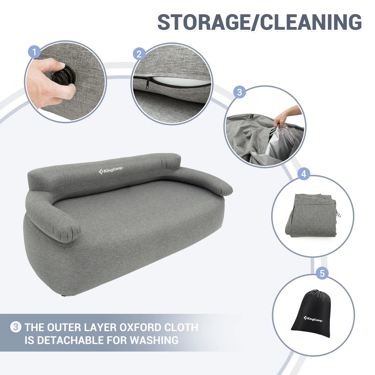Portable Double Air Couch, Outdoor Air Beach Couch Inflatable Lounger for Camping, Picnics, and Beach Games