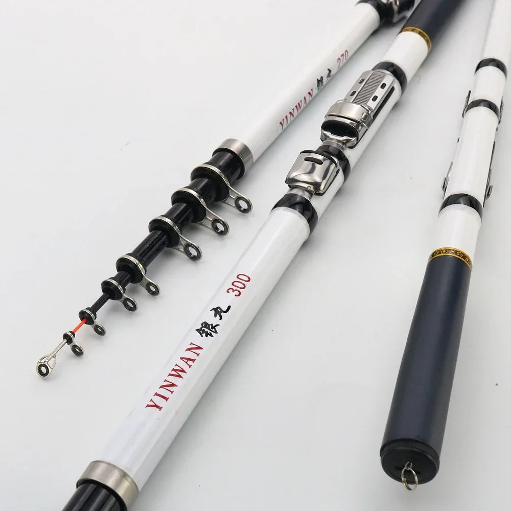 Telescopic Carbon Fiber Mini Fishing Rod 3M 2.7M 2.4M 2.1M 1.8M 1.5M