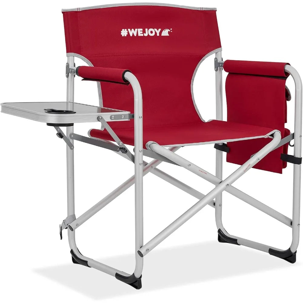 Heavy Duty Oversized Portable Folding Directors Chair with Side Table