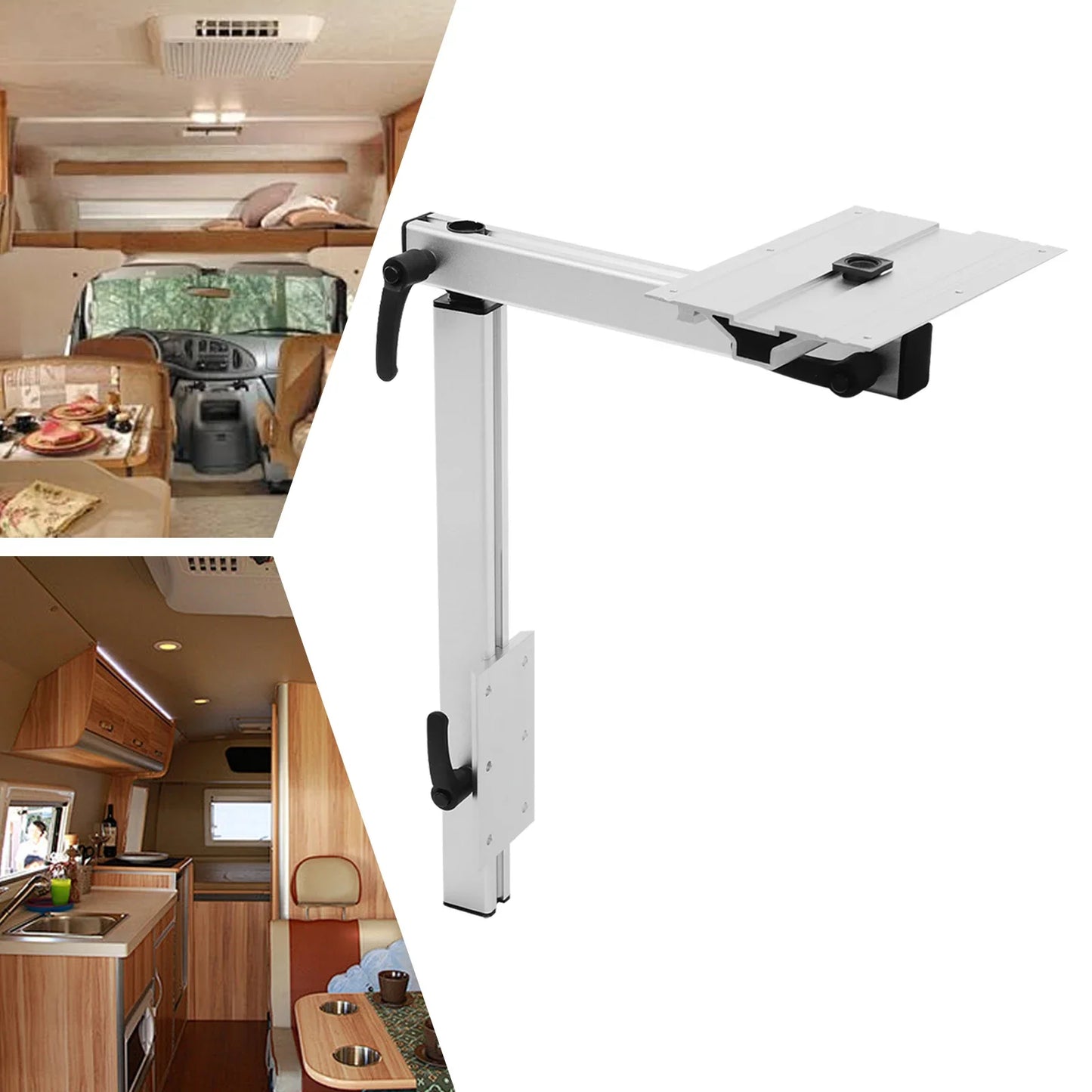 RV 360°Silver Aluminum Rotatable Table Leg Support