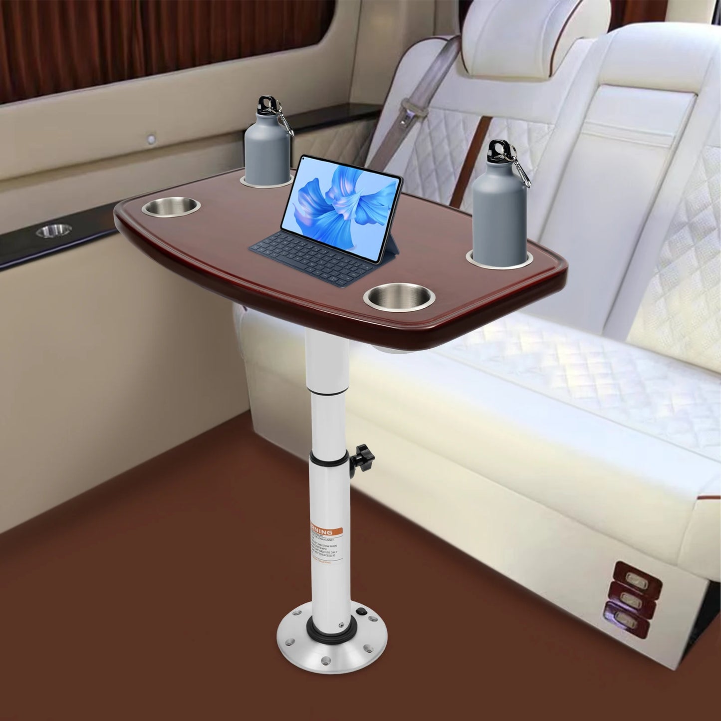 RV/Boat Dining Table Pedestal Base w/ 4 Cup Holders