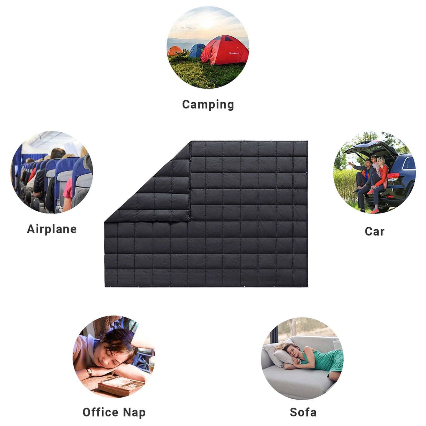 Outdoor Warm Puffy Blanket Widened and Enlarged