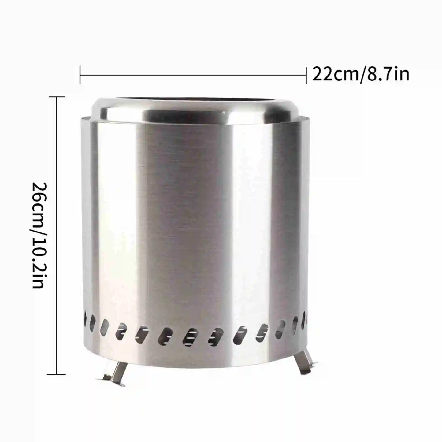 Portable Small Stainless-Steel Wood Burning Smokeless Firepit