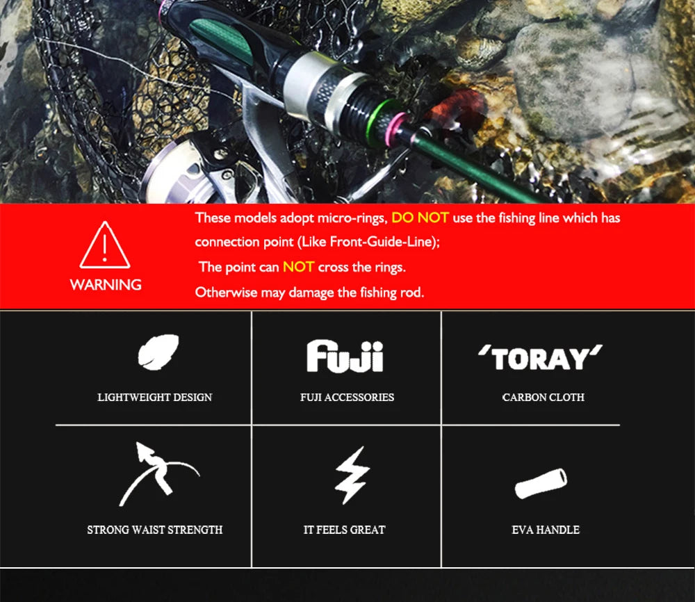 KUYING Teton Carbon Spinning Casting Fast Speed Action Fishing Rod