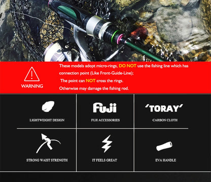 KUYING Teton Carbon Spinning Casting Fast Speed Action Fishing Rod