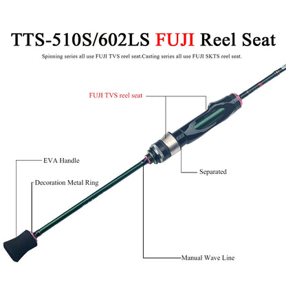 KUYING Teton Carbon Spinning Casting Fast Speed Action Fishing Rod
