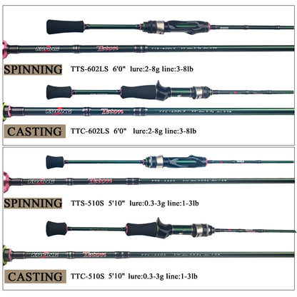 KUYING Teton Carbon Spinning Casting Fast Speed Action Fishing Rod