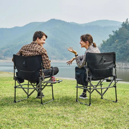 Heavy Duty Portable Folding Directors' Chair with Side Table