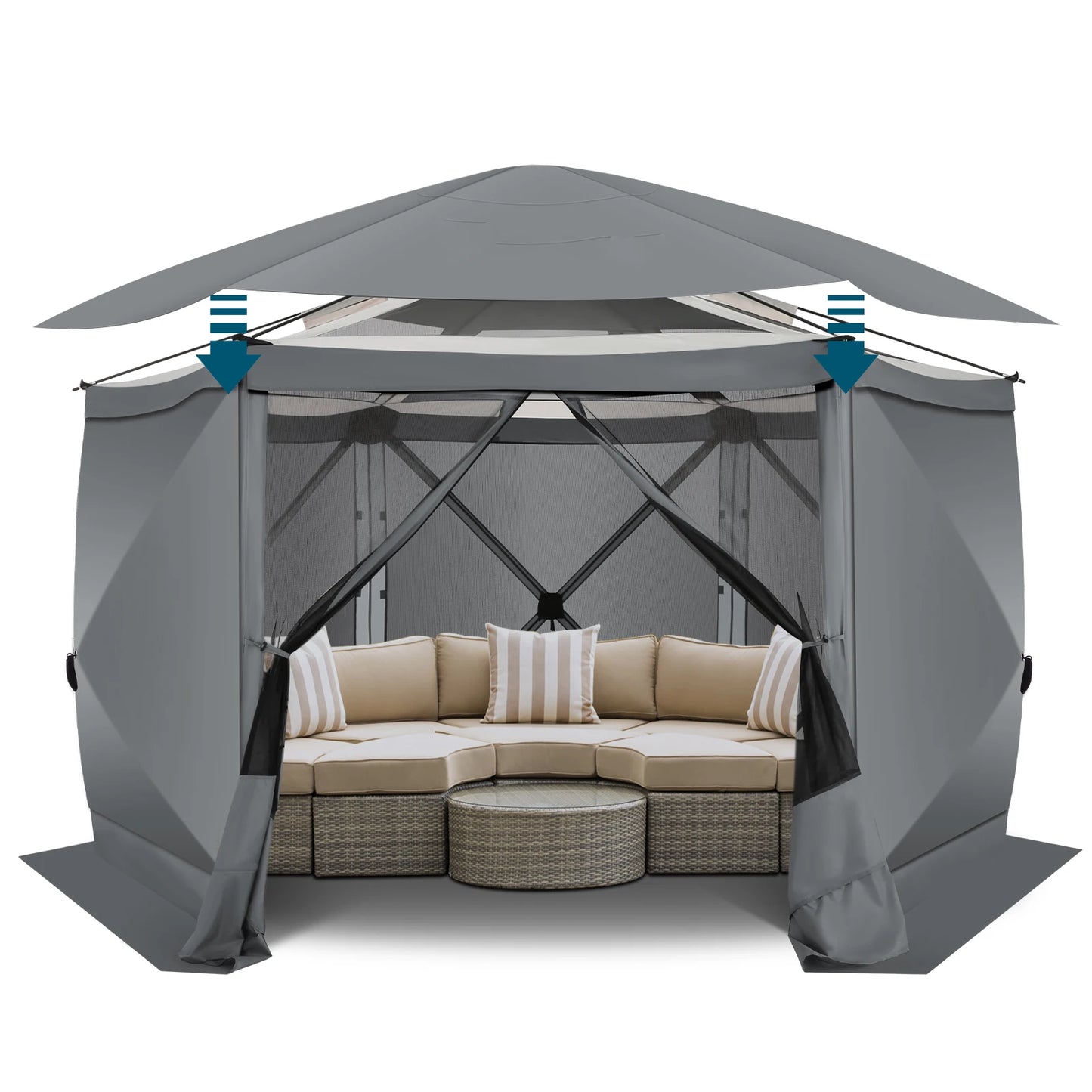 Pop up 12x12 Outdoor Gazebo Screened Tent
