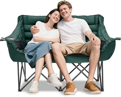 Oversized Heavy Duty Portable Padded Folding Loveseat