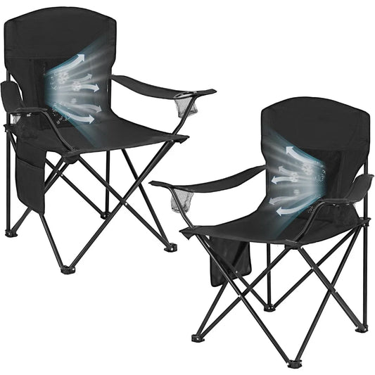 2 Pack Camping Chairs with Fan