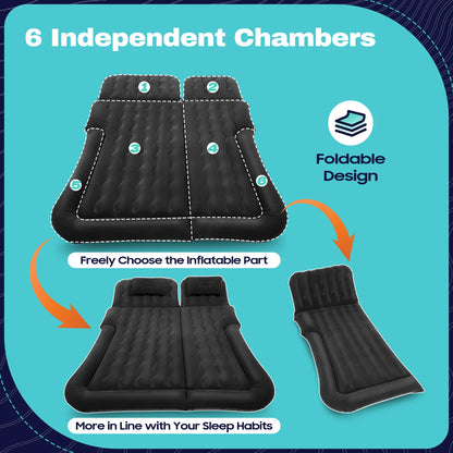 Thick Inflatable Queen Size Airbed with Built-in Pump