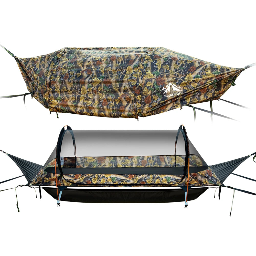 Rainfly Waterproof Flat Lay Hammock Tent with Mosquito Net