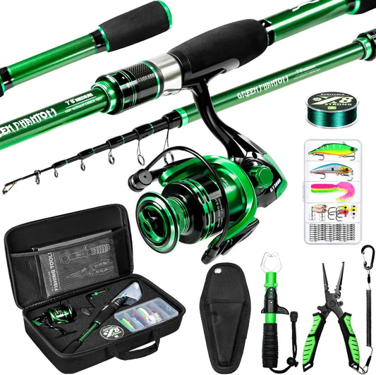 Graphite Telescoping Fishing Pole Portable Travel Kit