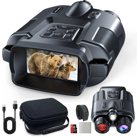 4K Night Vision Binoculars 3inch Screen 8X Digital Zoom With Tactical Light