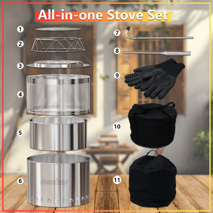 Outdoor Stainless Steel Fire Pit Stove