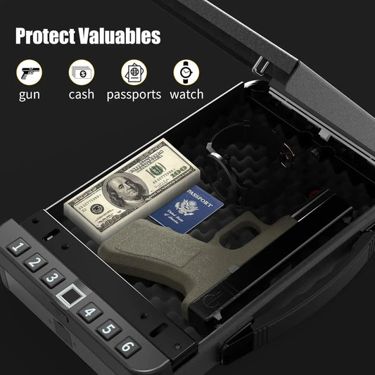 Biometric Gun Safe with Keys and Code to Quick Access