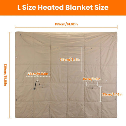 USB Heated Blanket Poncho with Zipper, Arm Pockets