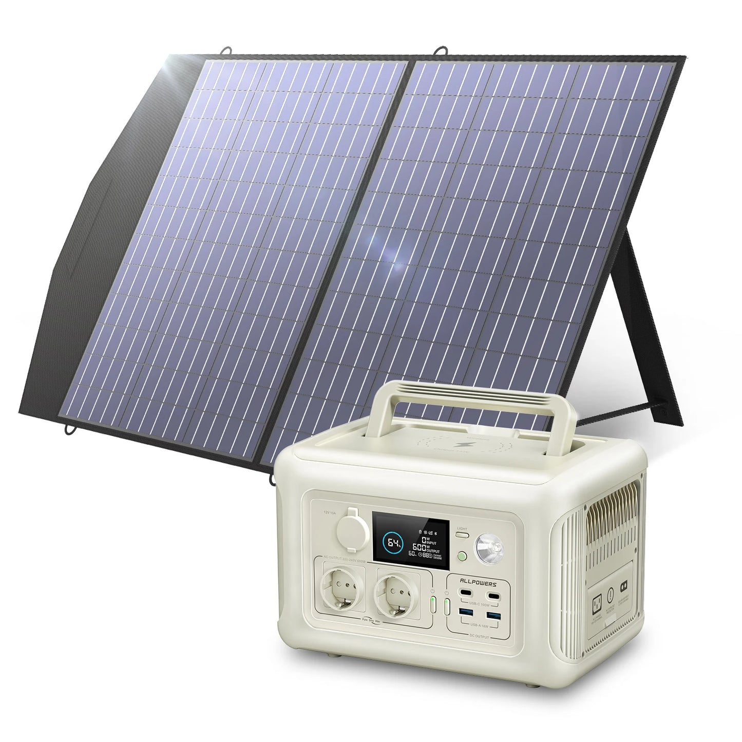 Portable Power Generator Station with Portable Solar Panel (option)