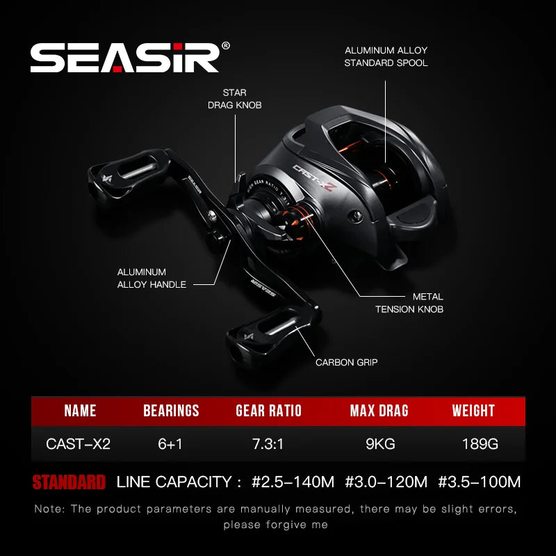 SEASIR Cast X2 Baitcasting Reel 7.3:1