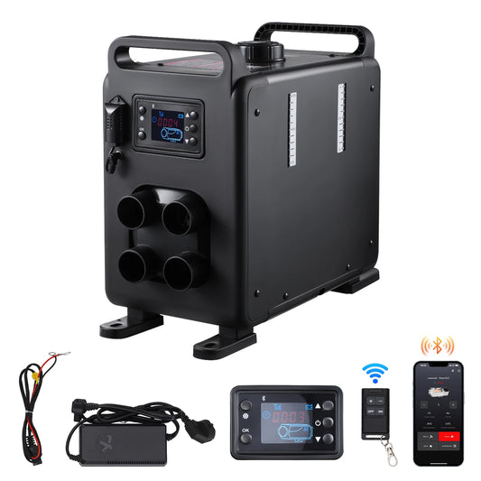Diesel Heater 12V/24V Diesel Air Heater Bluetooth APP Remote Control and Display Screen, CO Alarm for Vehicles RVs