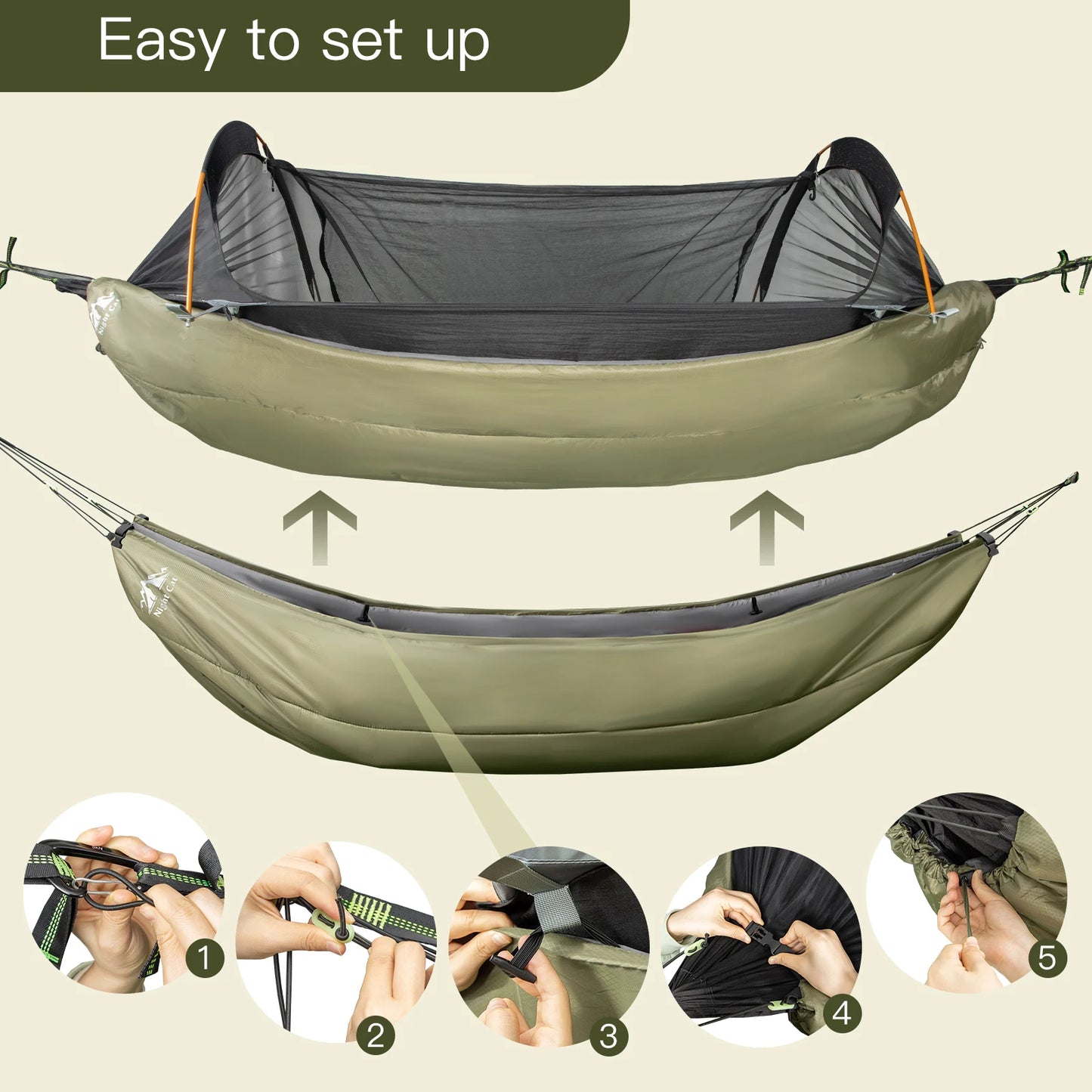Single Insulated Under Blanket Hammock Sleeping Bag