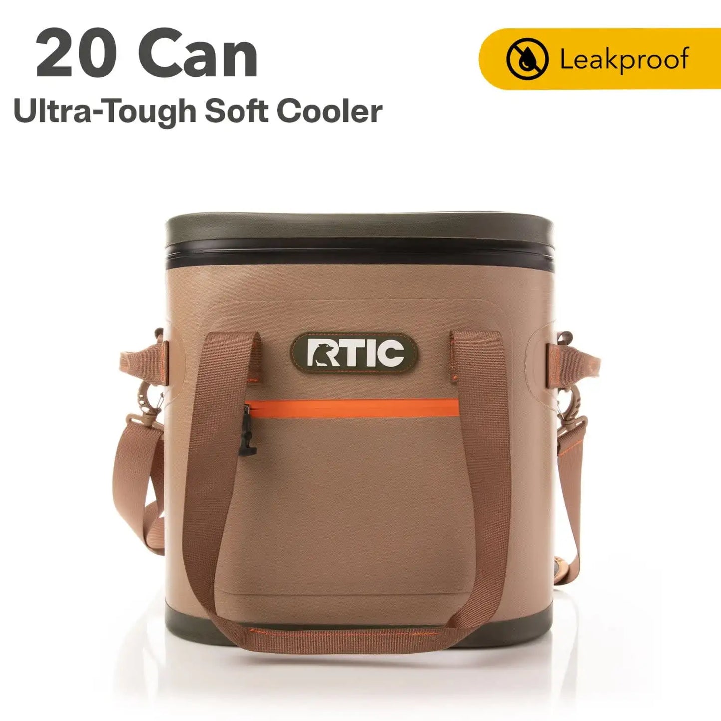 RTIC 20 Can Ultra-Tough Soft Cooler, 15 Qt, Leakproof, Waterproof Zipper