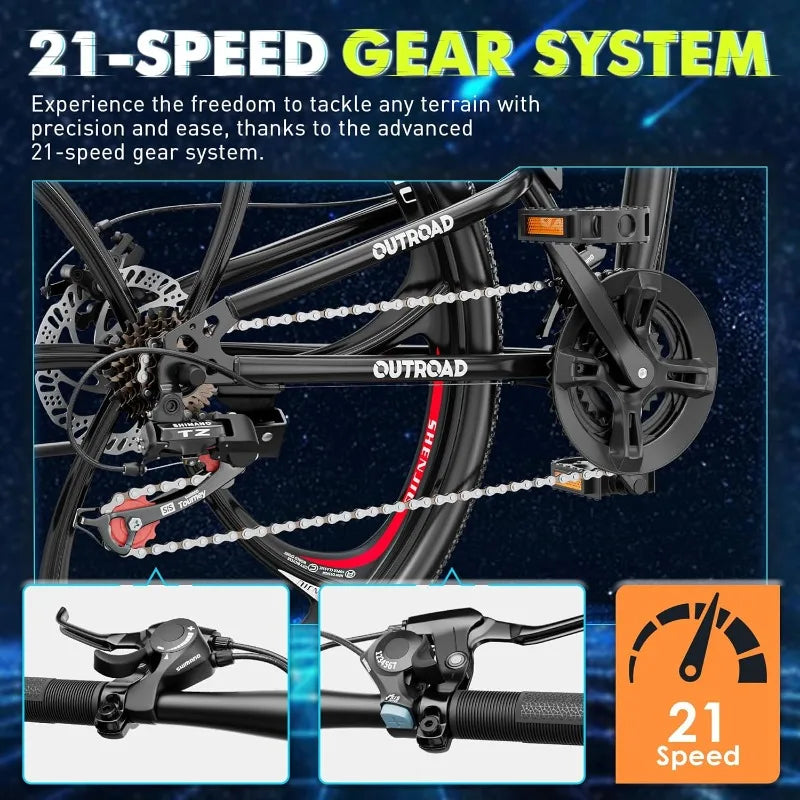 26 Inch 21 Speed Full Suspension Folding Mountain Bike